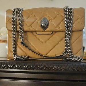 Kurt Geiger Tan Quilted Chain Shoulder Bag